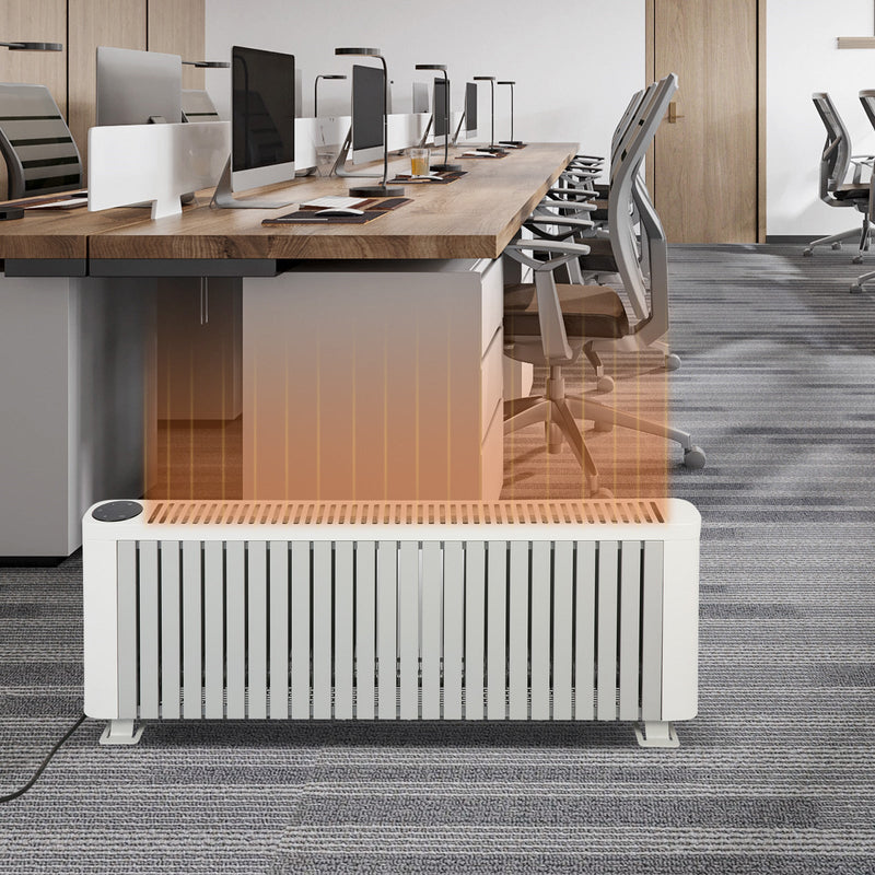 Efficient 1500W Baseboard Electric Heater, Silent Convection Heating, Remote Lock, LED Display, Multi-Protection