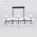 GobekUsa 15-Light Black Ceiling Light: Modern Clear Glass Globe Pendant with Adjustable Hanging Cord