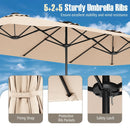 15.5 FT Extra-Large Patio Umbrella with LED Solar Lights and Crank Handle by LJGDeals