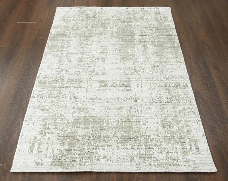4x6 Beige, Gray Hand Knotted 100% Wool Modern & Contemporary Oriental Area Rug