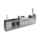 Blazon 150-Inch 4-Burner 108K BTU Outdoor Kitchen Island With Pizza Oven, Rotisserie & Refrigerator (SAK36412) by SAKSBY WHOLESALE
