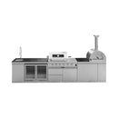 Blazon 150-Inch 4-Burner 108K BTU Outdoor Kitchen Island With Pizza Oven, Rotisserie & Refrigerator (SAK36412) by SAKSBY WHOLESALE