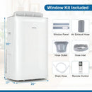 15000 BTU Inverter Portable Air Conditioner Smart Wifi Enabled Cooling & Heating Unit-White by LJGDeals