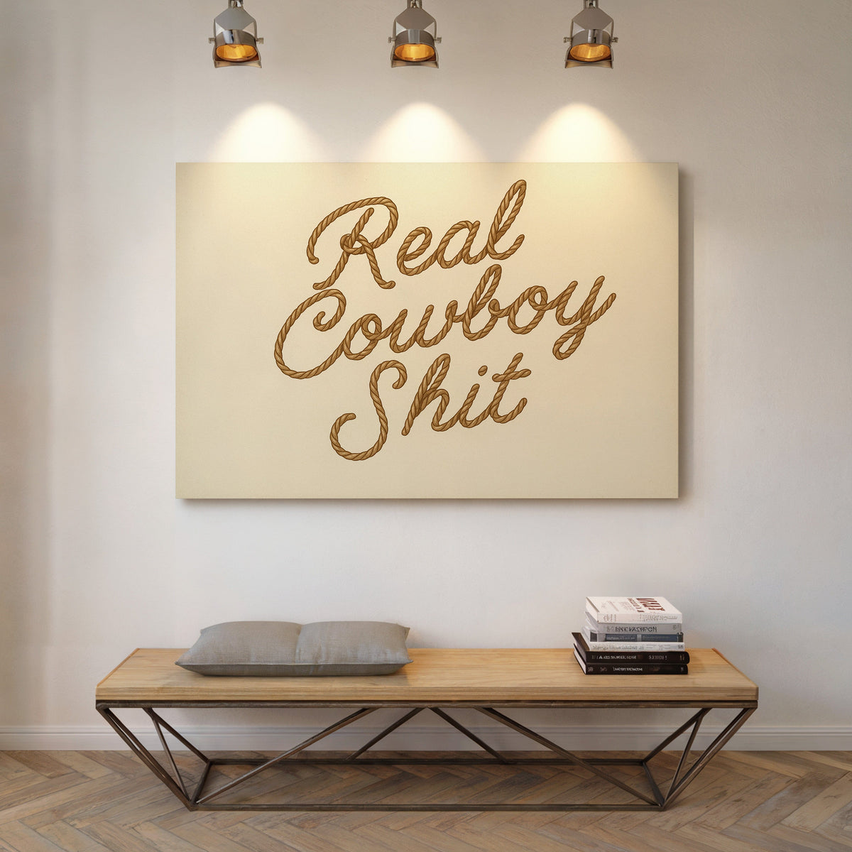 Poster Real Cowboy Sh*t Western Typography Wall Art Rope Script Rustic Ranch Home Decor, photo 3 of 16
