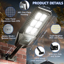 1500W Solar Street Light 30000LM LED Outdoor Waterproof Dusk to Dawn for Yard Lighting IP66 6000K with Bracket and Remote Control