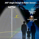 3500W Commercial Solar Round 360° Wide Angle Pole Outdoor Lamp Post Light with 98 inch Pole IP67 Waterproof With Remote