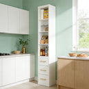 Tall Storage Cabinet With 3 Drawers For Bedroom - White by HouseOfZazla