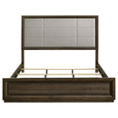Atlas 63-inch Eastern King Upholstered Panel Bed Grey and Dark Oak