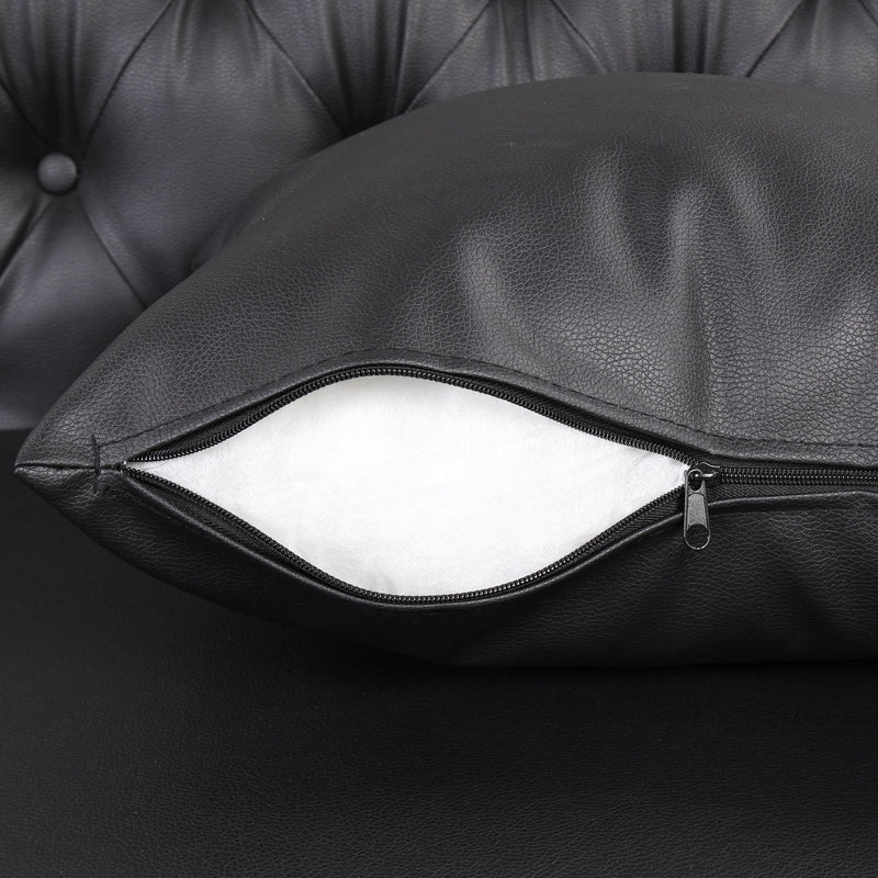 65.5" Modern Sofa Couch PU Upholstered Loveseat Sofa with Sturdy Metal Legs, Button Tufted Back for Living Room, Apartment, Home Office, Black