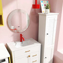 3-Piece Laundry room Bundle: Single Bathroom Vanity + Tall Bathroom Floor Cabinet + 2.6 Cu.ft Compact Portable Clothes Dryer by LJGDeals