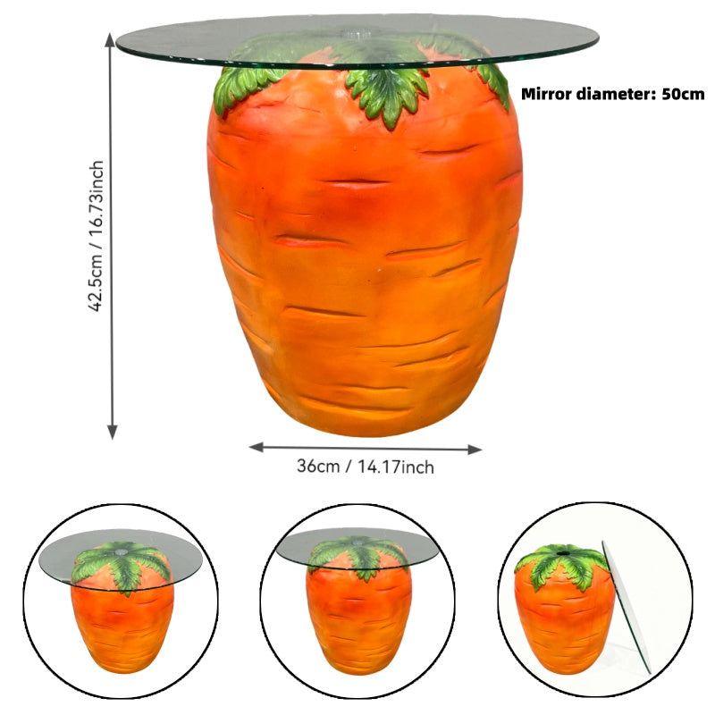 Carrot Shaped Side Table with Glass Top, photo 4 of 9