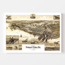 Vintage Map of Newport News, Virginia 1891