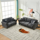 Modern 3 And 2 Seater Sofa With Rolled Arms, Tufted Upholstered Couch by Unique Piece Furniture