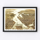 Vintage Map of Norfolk, Virginia 1873