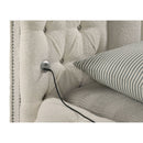 Santiago - Upholstered Round Storage Bed With Built In Charging Ports by HouseOfZazla