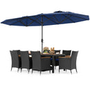 10 Piece Outdoor Patio Dining Set with 15 Feet Double-Sided Twin Umbrella by LJGDeals