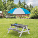 3-In-1 Kids Outdoor Wooden Picnic Table With Umbrella by HouseOfZazla