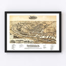 Vintage Map of Waynesboro, Virginia 1891