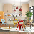 4-Piece Modern Dining Set with Chairs Bar Stools Dresser and Glass Dining Table by LJGDeals