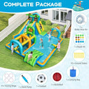 Inflatable Water Slide Tropical Theme Dual Slide Aqua Park Blower Excluded by LJGDeals