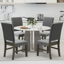 Dining Chair Set of 2 Mid-Century Modern Velvet Fabric Upholstered Chairs-Grey by DirectDeals
