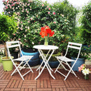 3 Piece Patio Bistro Set Of Foldable Round Table And Chairs by Unique Piece Furniture