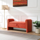 Modern Teddy Upholstered Large Bed End Bench With Arms And Storage by Unique Piece Furniture