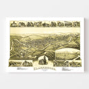 Vintage Map of Clarksburg, West Virginia 1898