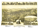 Vintage Map of Clarksburg, West Virginia 1898