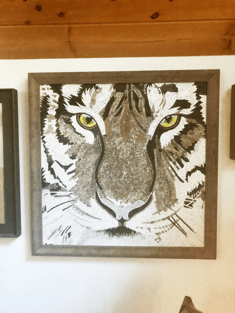 White Tiger - Mosaic Animal Art