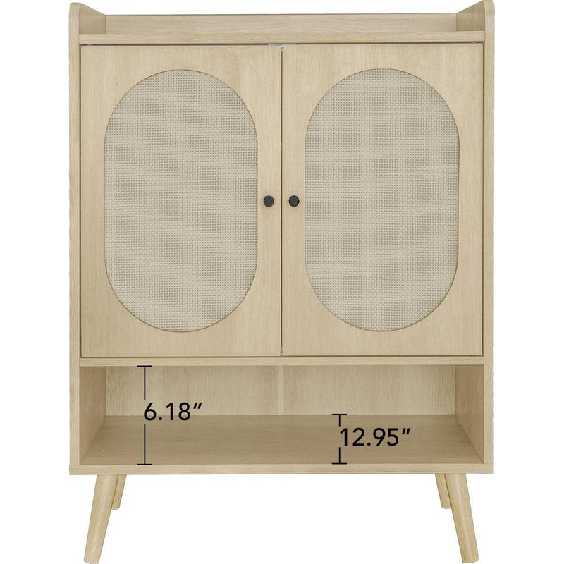 2 Door Shoe Rack, Freestanding Modern Shoe Storage Cabinet, for Entryway