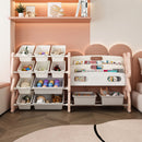 Kids Toy Storage Organizer With 2 Tier Bookshelf, Toy Storage With 12 Bins by HouseOfZazla