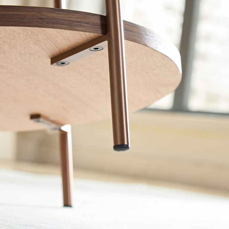 2-Piece Modern 2 tier Round Coffee Table Set for Living Room,Easy Assembly Nesting Coffee Tables, End Side Tables for Bedroom Office Balcony Yard,Walnut MDF