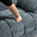 23" Seat Width and High Back Medium Size Blue Chenille Power Lift Recliner Chair with 8-Point Vibration Massage and Lumbar Heating