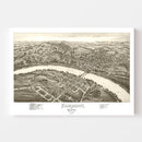 Vintage Map of Fairmont & Palatine, West Virginia 1897