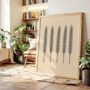 Five Loaves Botanical Wheat Illustration