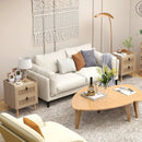 Modern End Table Bedside Table with 2 Rattan Decorated Drawers by LJGDeals