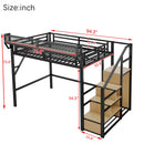 Loft Bed With Stairs, Storage Shelves, Wardrobe by HouseOfZazla
