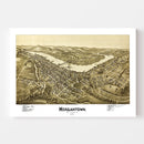 Vintage Map of Morgantown, West Virginia 1897