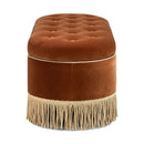 Melinda - Oval Tufted Bullion Fringe Storage Bench by HouseOfZazla
