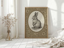 Victorian Rabbit in Floral Frame