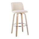 Toriano - Contemporary Fixed Height Barstool With Swivel & Round Footrest (Set of 2) by HouseOfZazla