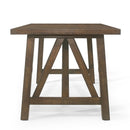 Farmhouse Style Dining Table With Wood Like Top