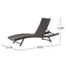 Kauai Modern Style Wicker Chaise Lounge - Brown Multi