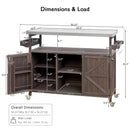 K&K Outdoor Kitchen Island, Rolling Bar Cart & Storage Cabinet