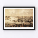 Vintage Map of Parkersburg, West Virginia 1861
