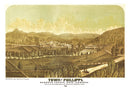 Vintage Map of Phillippi, West Virginia 1861