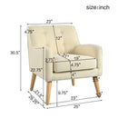 Mid-Century Modern Armchair - Tufted Fabric Accent Chair with Solid Wood Legs by HouseOfZazla