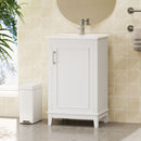 Modern Small Bathroom Vanity Cabinet With Ceramic Basin, Ample Storage, 1 Soft Close Door by HouseOfZazla