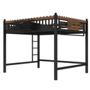 Queen Size Loft Bed with Ladders and Storage